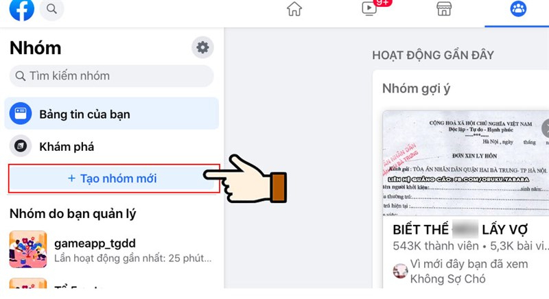 Lập nhóm trên Facebook 