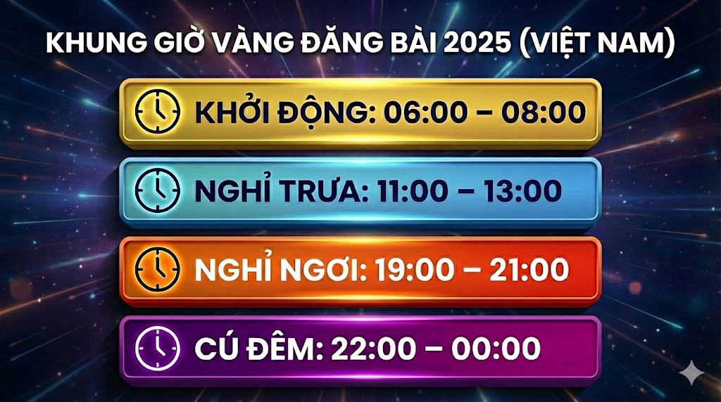 Top khung Giờ vàng đăng TikTok 2025 hiệu quả nhất