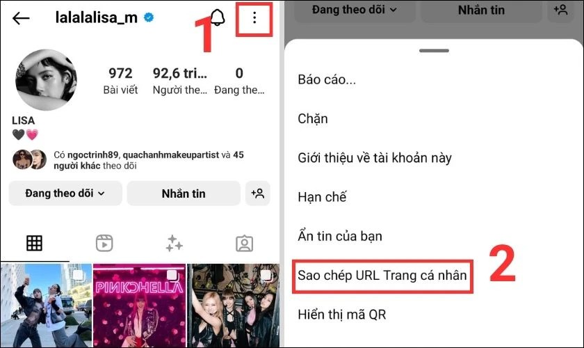 Cách lấy link Instagram