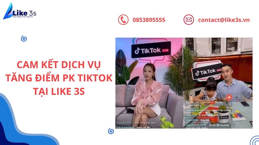 Cam kết của Like 3S với dịch vụ tăng điểm PK Tiktok