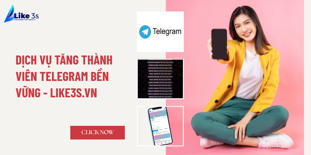 Dịch vụ tăng thành viên Telegram bền vững - Like3s.vn 