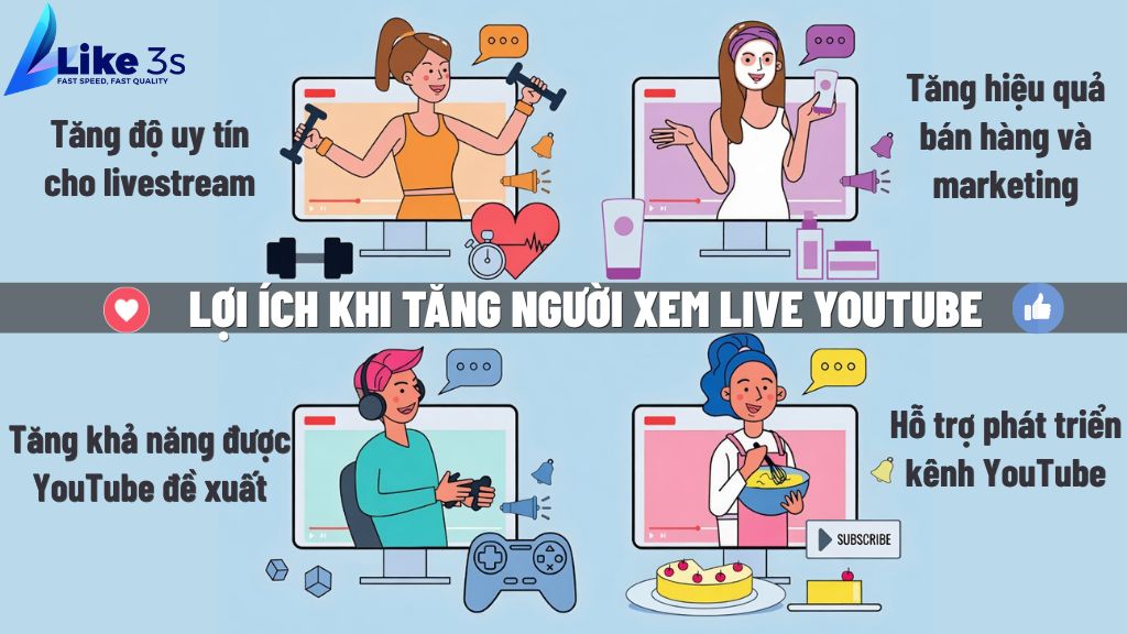 Lợi ích khi tăng người xem live YouTube